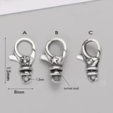 Korea 15mm Small Sterling Silver 925 Heart Star Anchor Swivel Clasp Chain