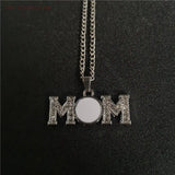 Sublimation Blank MOM Photo Necklaces Pendants Hot Transfer Printing