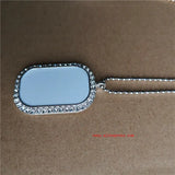 Sublimation Blank Rounded Rectangle Necklaces Pendants 15pcs/lot