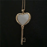 Sublimation Blank Heart Key Necklaces Pendant 15pcs