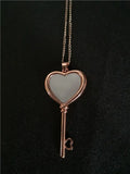 Sublimation Blank Heart Key Necklaces Pendant 15pcs
