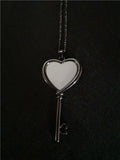 Sublimation Blank Heart Key Necklaces Pendant 15pcs
