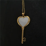 Sublimation Blank Heart Key Necklaces Pendant 15pcs