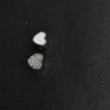 Heart Charms Photo Bead Metal Charm Pink Zircon Hot Transfer Printing 10pcs/lot