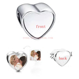 Heart Charms Photo Bead Metal Charm for Hot Transfer Printing 10pcs