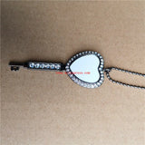 Heart Key Necklace Pendant Sublimation Blank Hot Transfer Printing 15pcs/lot