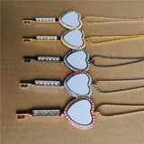 Heart Key Necklace Pendant Sublimation Blank Hot Transfer Printing 15pcs/lot