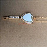 Heart Key Necklace Pendant Sublimation Blank Hot Transfer Printing 15pcs/lot
