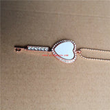 Heart Key Necklace Pendant Sublimation Blank Hot Transfer Printing 15pcs/lot
