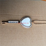 Heart Key Necklace Pendant Sublimation Blank Hot Transfer Printing 15pcs/lot