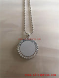 Round Sublimation Blank Necklace Pendants with Drill 15pcs/lot