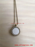 Round Sublimation Blank Necklace Pendants with Drill 15pcs/lot