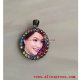 Round Sublimation Blank Necklace Pendants with Drill 15pcs/lot