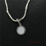 Round Charms Photo Metal Charm with Zircon 20pcs