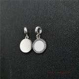 Round Charms Photo Metal Charm with Zircon 20pcs