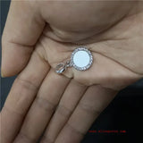 Round Charms Photo Metal Charm with Zircon 20pcs