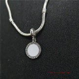 Round Charms Photo Metal Charm with Zircon 20pcs