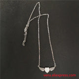 Sublimation Angel Wings Necklaces Pendants with Zircon 20pcs/lot
