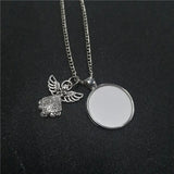 Sublimation Blank Wing Necklaces Pendants Hot Transfer DIY Materials 15pcs
