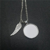 Sublimation Blank Wing Necklaces Pendants Hot Transfer DIY Materials 15pcs
