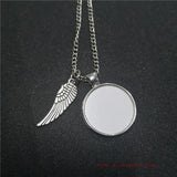 Sublimation Blank Wing Necklaces Pendants Hot Transfer DIY Materials 15pcs