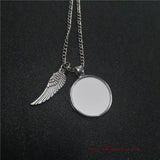 Sublimation Blank Wing Necklaces Pendants Hot Transfer DIY Materials 15pcs