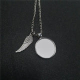 Sublimation Blank Wing Necklaces Pendants Hot Transfer DIY Materials 15pcs