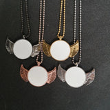 Sublimation Blank Wings Necklaces Pendants Hot Transfer Printing 15pcs/lot