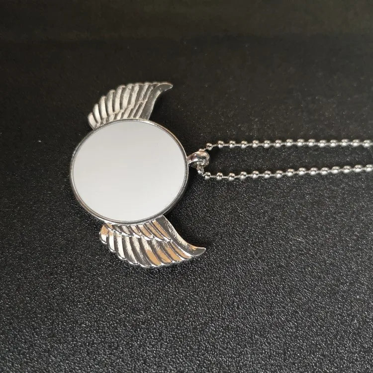 Sublimation Blank Wings Necklaces Pendants Hot Transfer Printing 15pcs/lot