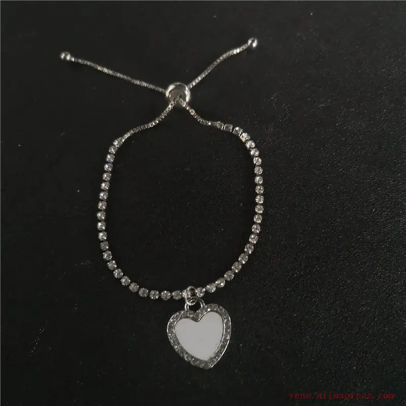 Sublimation Zircon Charm Bracelets Blank 15pcs/lot