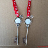 Sublimation Santa Claus Key Christmas Pendant Ornaments 12pcs/lot