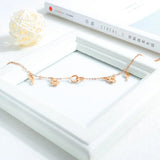 Rose Hexagonal star Round Anklets Women Stainless Steel Charm Gift
