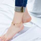 Rose Hexagonal star Round Anklets Women Stainless Steel Charm Gift