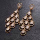 Bright Color Dangle Drop Earrings for Women Crystal Rhinestones Bridal Jewelry
