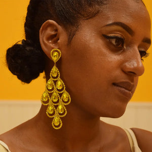 Bright Color Dangle Drop Earrings for Women Crystal Rhinestones Bridal Jewelry