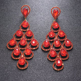 Bright Color Dangle Drop Earrings for Women Crystal Rhinestones Bridal Jewelry