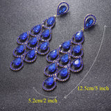 Bright Color Dangle Drop Earrings for Women Crystal Rhinestones Bridal Jewelry