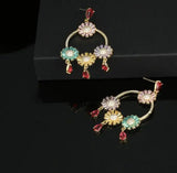 Vintage Tassel Flower Earrings Set - Exaggerated Women's Jewelry