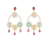 Vintage Tassel Flower Earrings Set - Exaggerated Women's Jewelry