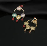 Vintage Tassel Flower Earrings Set - Exaggerated Women's Jewelry