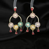 Vintage Tassel Flower Earrings Set - Exaggerated Women's Jewelry