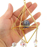 Crystal Sun Catcher Lamp Stand with Copper Wire Wrap