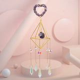 Crystal Sun Catcher Lamp Stand with Copper Wire Wrap