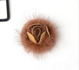 Real Mink Fur Rose Discoid Flowers Accessory Fur Flowers Clothing Accessories