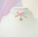 Cross Pendant Bow Choker Ribbon Chain Necklace B972