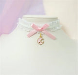 Cross Pendant Bow Choker Ribbon Chain Necklace B972