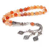 Natural Agate 8mm Round Beads Arabic Muslim Rosary Prayer Beads