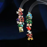 Vintage Zircon Water Drop Tassel Earrings for Women