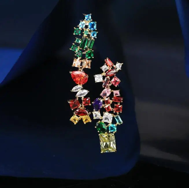 Vintage Zircon Water Drop Tassel Earrings for Women