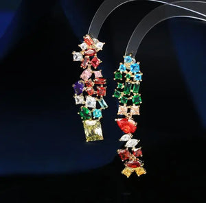 Vintage Zircon Water Drop Tassel Earrings for Women